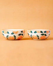 Nurture India Orange Ceramic Small Bowls 10-oz