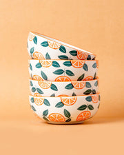Nurture India Orange Ceramic Small Bowls 10-oz