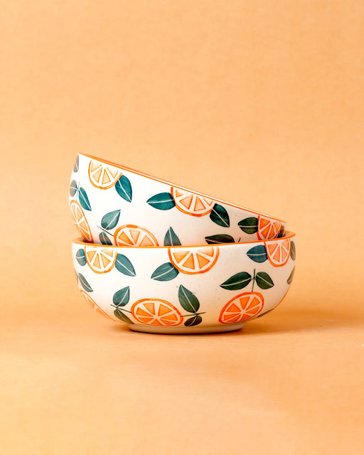 Nurture India Orange Ceramic Bowl Large