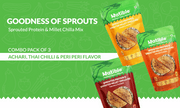 Natible Variety Pack - Sprouted Protein and Sprouted Millet Chilla Mix – Savory Indian Pancake Mix (Pack of 3)
