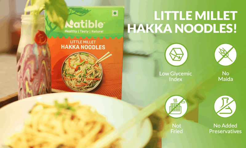 Natible Little Millet Hakka Noodles Variety Pack – Millet Based Instant Noodles (6.77 oz)