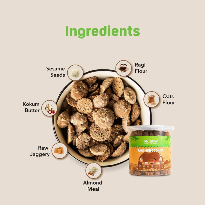 Natible Natible Ragi Mini Cookies – Wholesome Snack Cookies (5.29 oz)