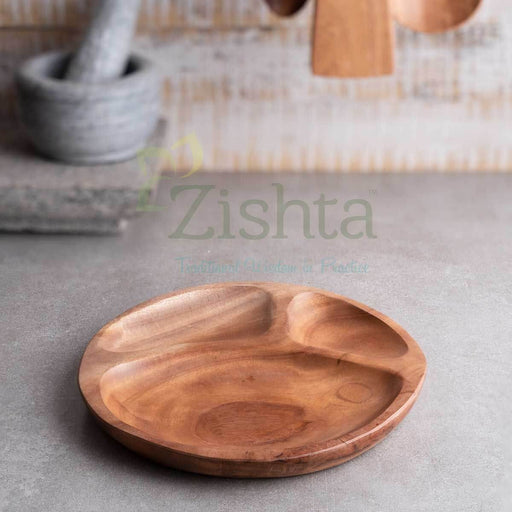 Neem Wood Dinner Plate: Kids Plate – Kitchen Utensil