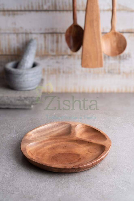 Neem Wood Dinner Plate: Kids Plate – Kitchen Utensil