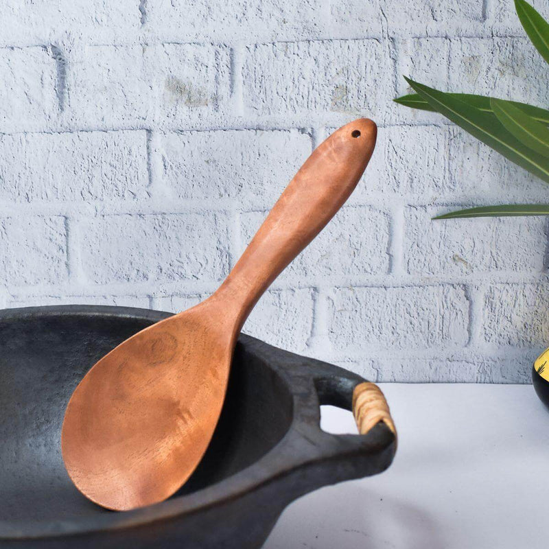 Neem Wood Ladle-Rice Ladle (Round) – Serving Ladle