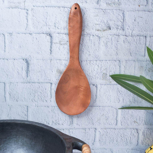 Neem Wood Ladle-Rice Ladle (Round) – Serving Ladle