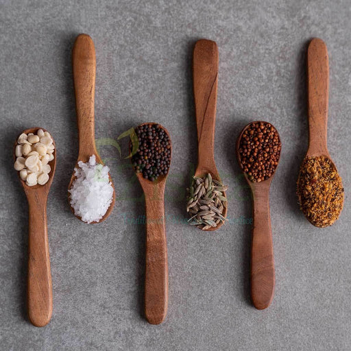 Neem Wood Masala Spoons: Set of 6 – Kitchen Tool