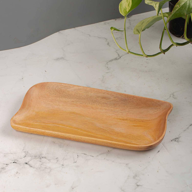 Neem Wood Rectangle Platter – Utensil
