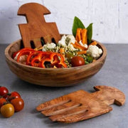 Neem Wood Salad Mixer (Set of 2) – Kitchen Utensil