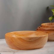 Neem Wood Serving Bowl – Natural Neem Wood Salad Bowl