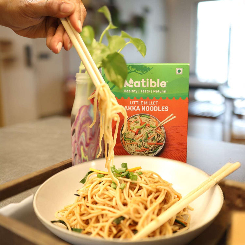 Natible Little Millet Hakka Noodles Variety Pack – Millet Based Instant Noodles (6.77 oz)