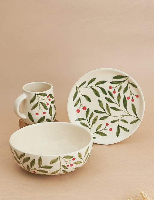 Nurture India Olive Leaf Breakfast 3-Piece Set