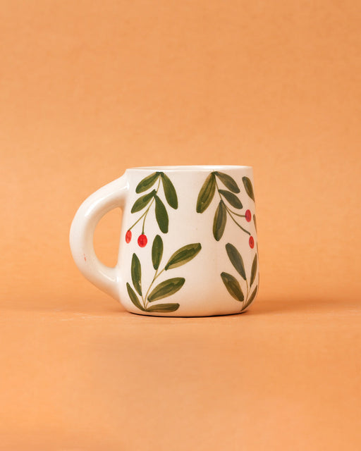 Nurture India Olive Leaf Ceramic Mug 10-oz