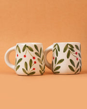Nurture India Olive Leaf Ceramic Mug 10-oz