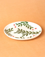 Nurture India Olive Leaf Ceramic Plate Sets 7-Inch