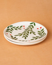 Nurture India Olive Leaf Ceramic Plate Sets 7-Inch