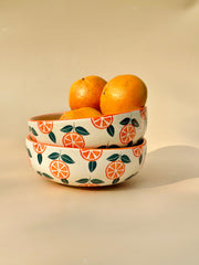 Nurture India Orange Ceramic Bowl Large