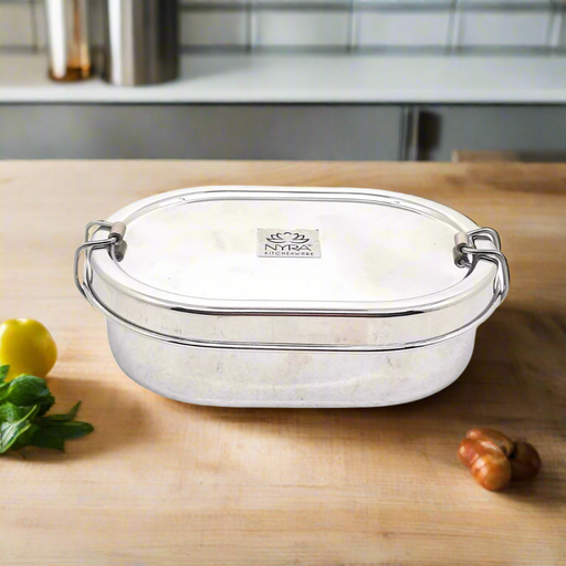 Stainless Steel Oval Lunch Box with Leakproof Container – Storage Container