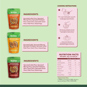 Natible Variety Pack - Sprouted Protein and Sprouted Millet Chilla Mix – Savory Indian Pancake Mix (Pack of 5)