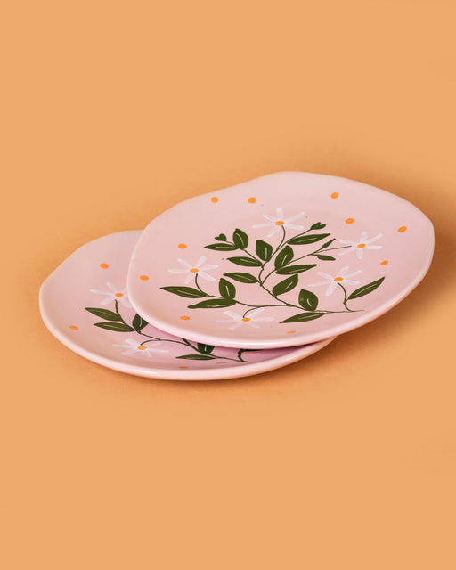 Nurture India Parijat Postcard Plate 8-Inch 2-Piece Set