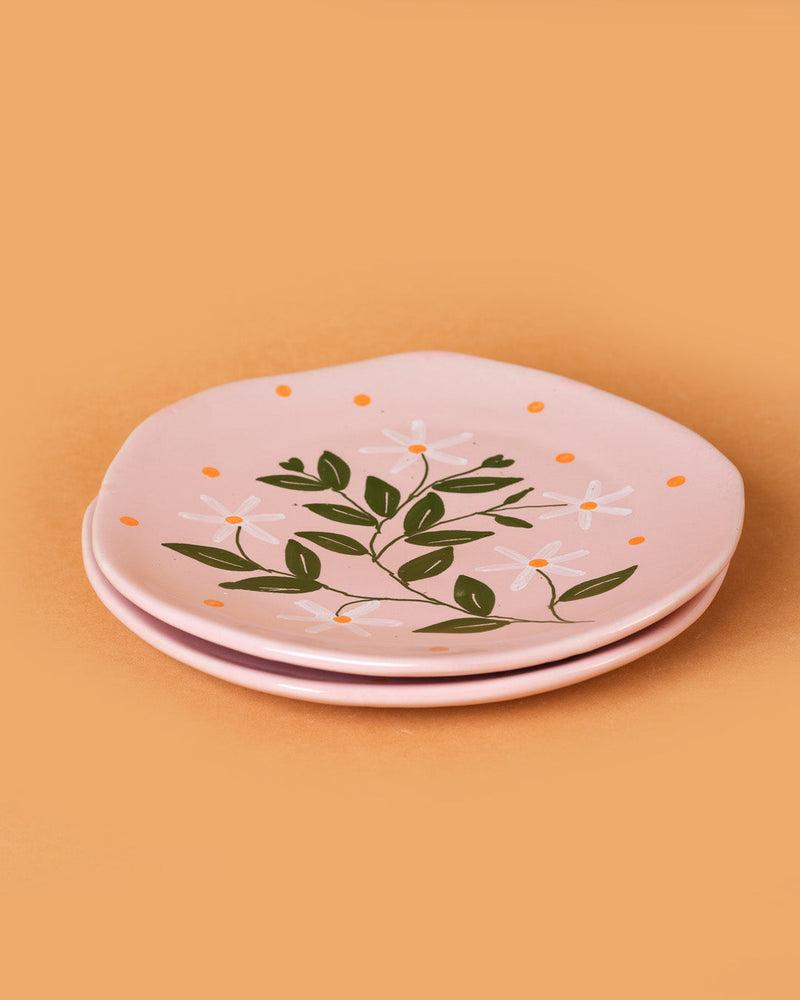 Nurture India Parijat Postcard Plate 8-Inch 2-Piece Set