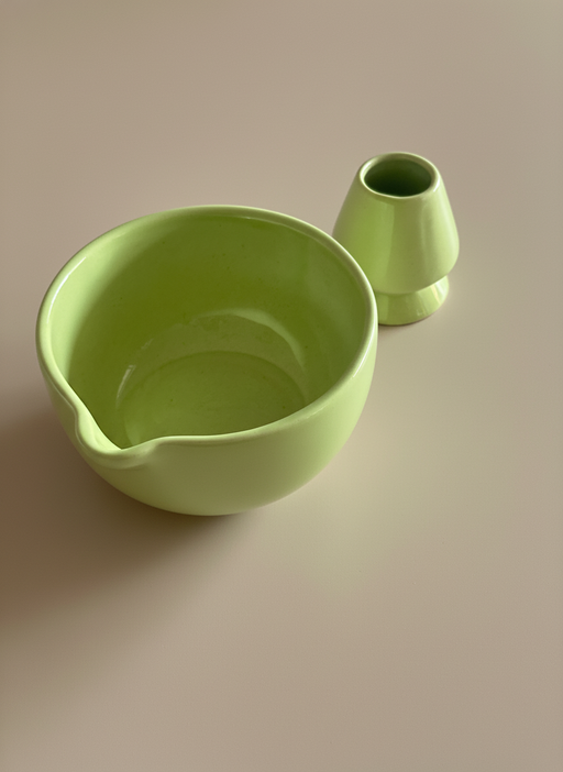 Nurture India Pastel Green Matcha Bowl Whisk Holder