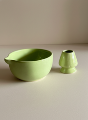 Nurture India Pastel Green Matcha Bowl Whisk Holder
