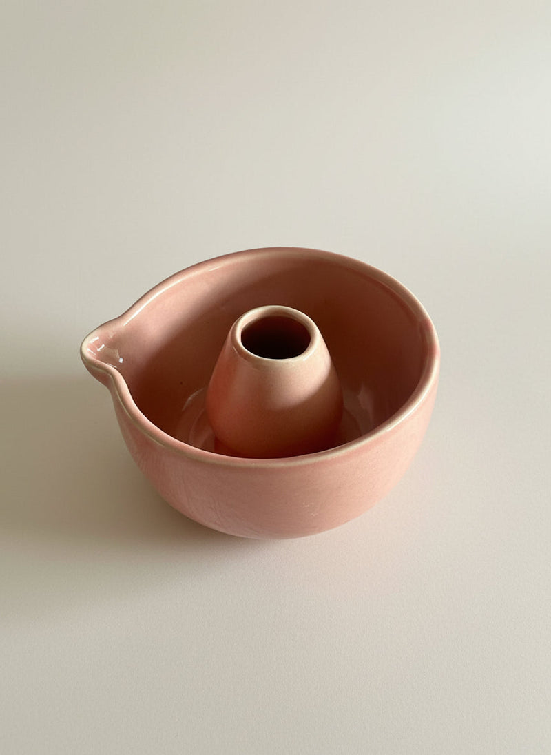 Nurture India Pastel Pink Matcha Bowl Whisk Holder