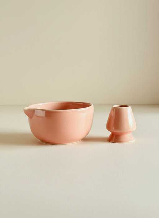 Nurture India Pastel Pink Matcha Bowl Whisk Holder