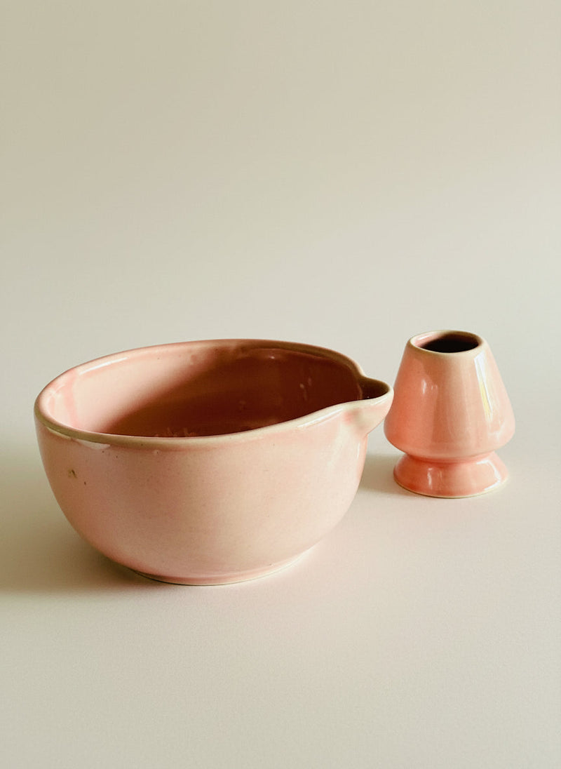 Nurture India Pastel Pink Matcha Bowl Whisk Holder