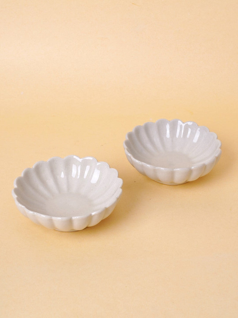 Nurture India Pearl White Small Bowls 2-Piece Set