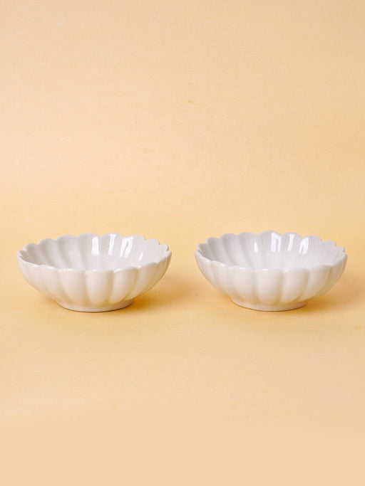 Nurture India Pearl White Small Bowls 2-Piece Set