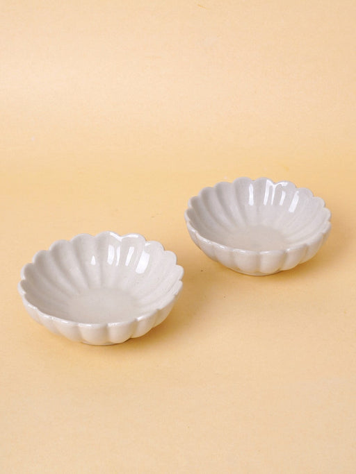 Nurture India Pearl White Small Bowls 2-Piece Set