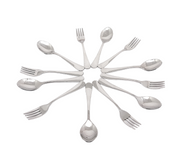 Cutlery Set of 12 Stainless Steel Cutlery - 6 & Forks - 6 