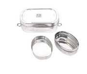 Stainless Steel Rectangle Lunch Box with 1 Small Box – Kitchen Utensil