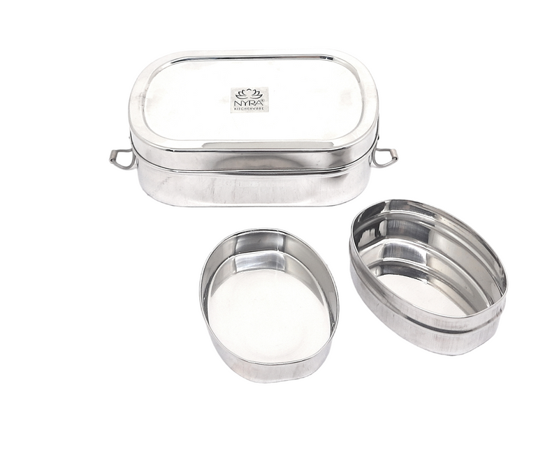 Stainless Steel Rectangle Lunch Box with 1 Small Box – Kitchen Utensil