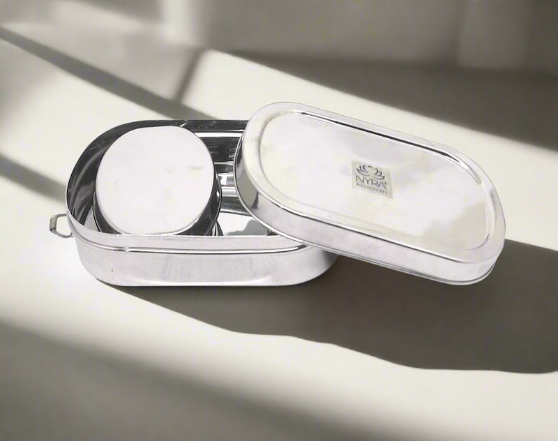 Stainless Steel Rectangle Lunch Box with 1 Small Box – Kitchen Utensil