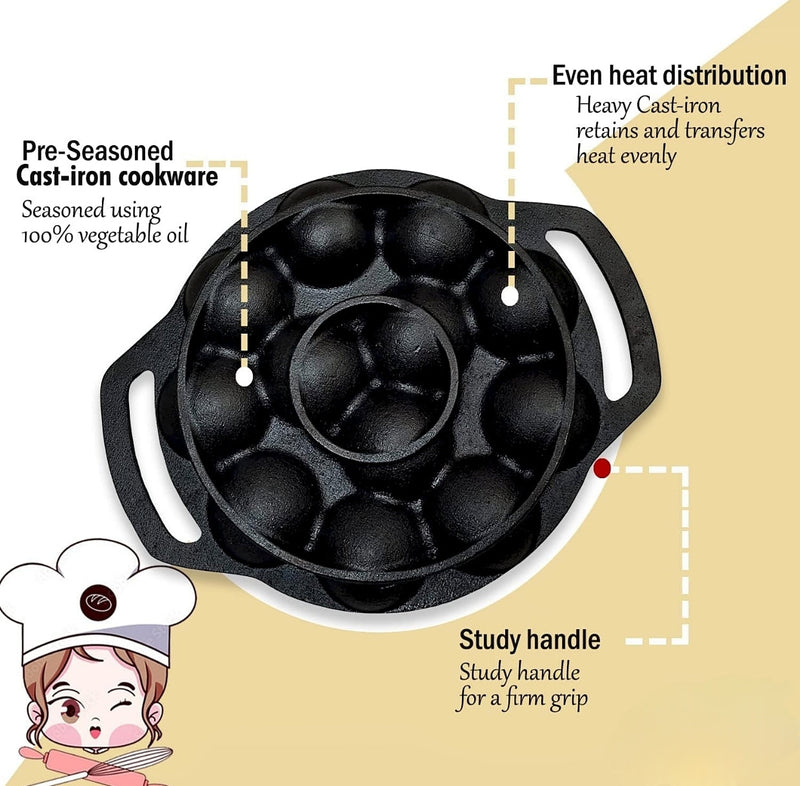Traditional Cast Iron Appam Pan – Kitchenware