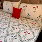 aenak-pink-blue-floral-jaal-handblock-bedsheet-quilted-bedcover-combo-set