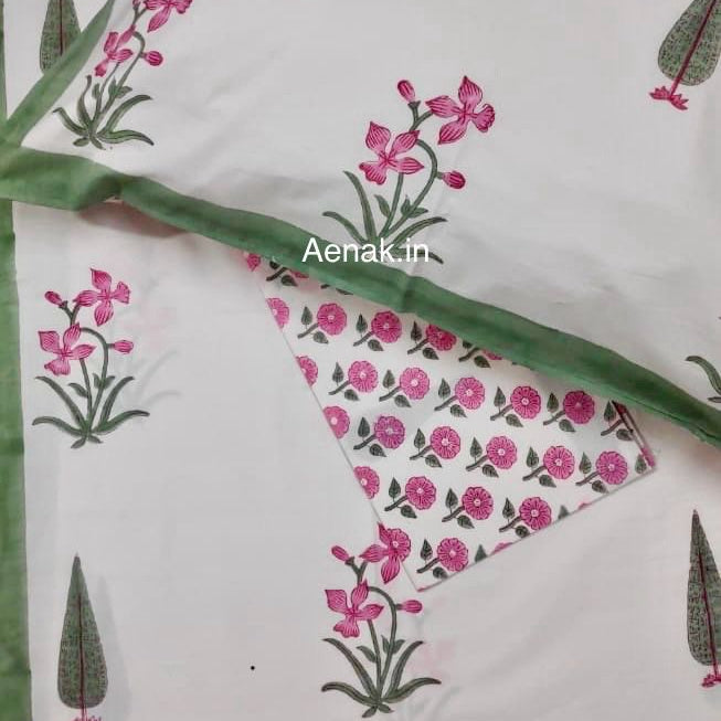 aenak-pink-madhumati-handblock-printed-premium-cotton-fitted-bedsheet-set