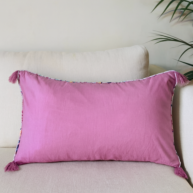 Nurture India Purple Flower Trail Cushion Cover