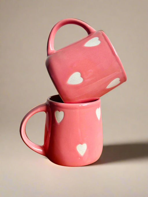 Nurture India Pinky Heart Ceramic Cup 8-oz