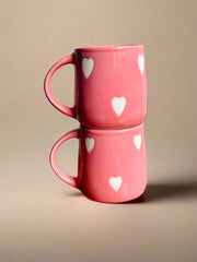 Nurture India Pinky Heart Ceramic Cup 8-oz