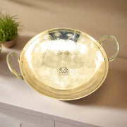 Traditional Brass Kadhai (Pital Wok) with Designer Handles – Cooking Kadhai