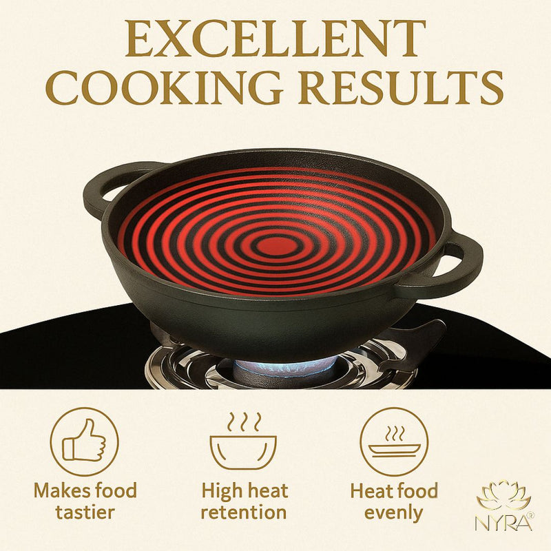 Pre-Seasoned Cast Iron Wok/Kadhai – Cooking Kadai