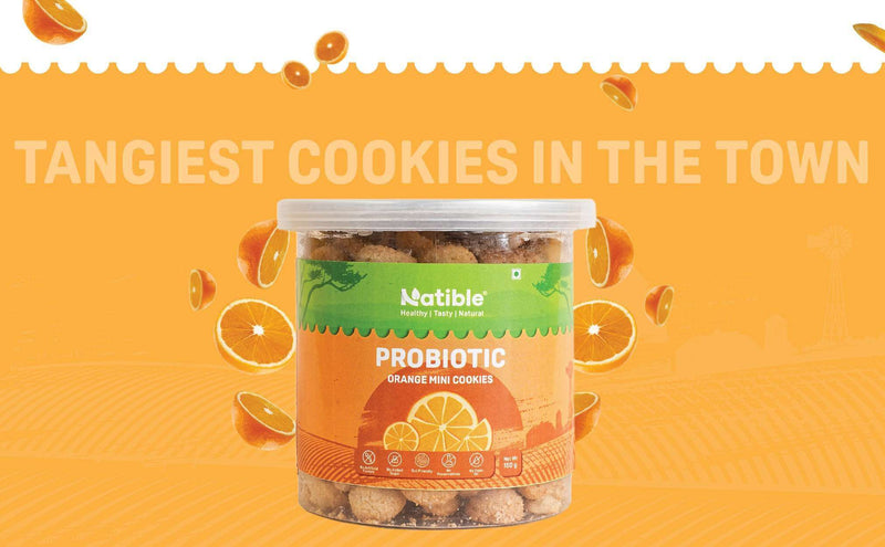Natible Natible Probiotic Orange Mini Cookies Variety Pack – Wholesome Snack Cookies (5.29 oz)
