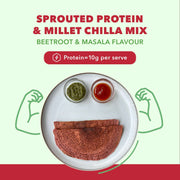 Natible Variety Pack - Sprouted Protein and Sprouted Millet Chilla Mix – Savory Indian Pancake Mix (Pack of 2)