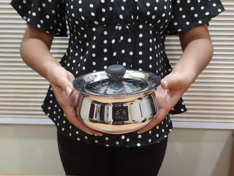 Stainless Steel Pulao Handi with Lid and PVC Knob – Cooking Handi