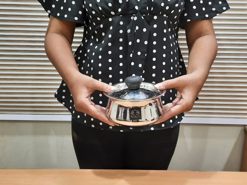 Stainless Steel Pulao Handi with Lid and PVC Knob – Cooking Handi