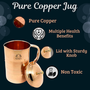 Pure Copper/Tamba Water Jug with Lid – Kitchen Utensil